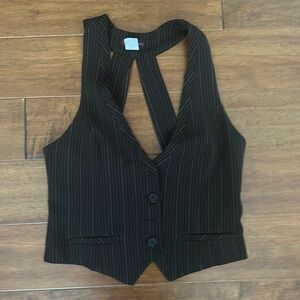 Black halter top, cropped, size medium